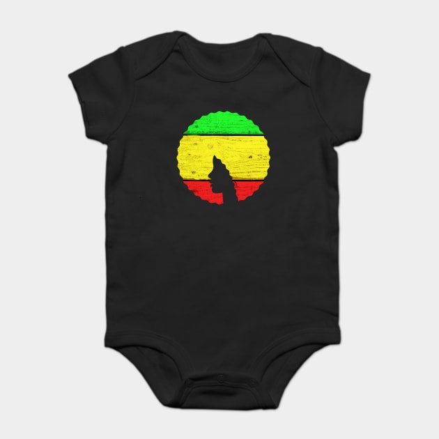 Afro Hair Woman with African Rasta Colors, Black History Baby Bodysuit by logiamerch